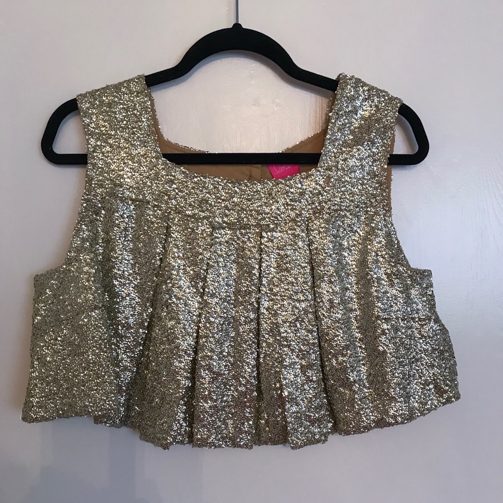 Lillie Sequin Babydoll Crop Top